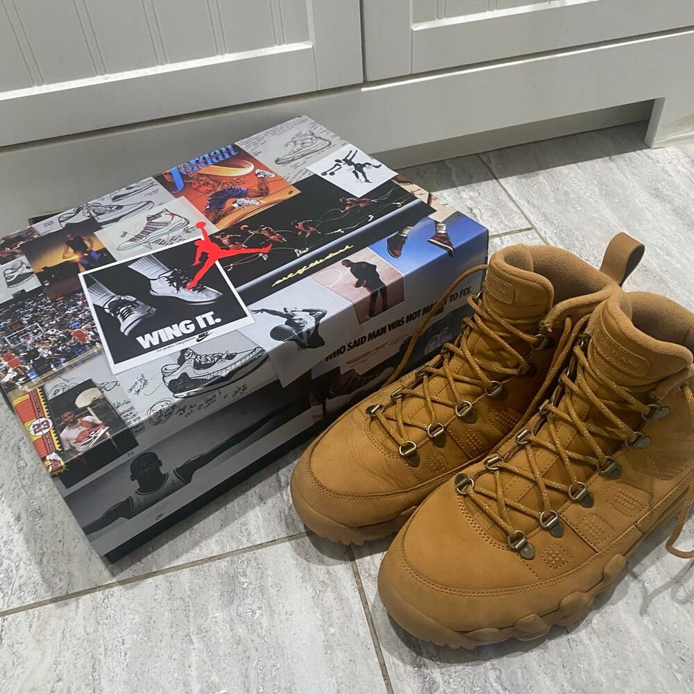 Air Jordan 9 Retro Boot NRG Wheat 2018 Men's Size 10 Sneakers w/ Box